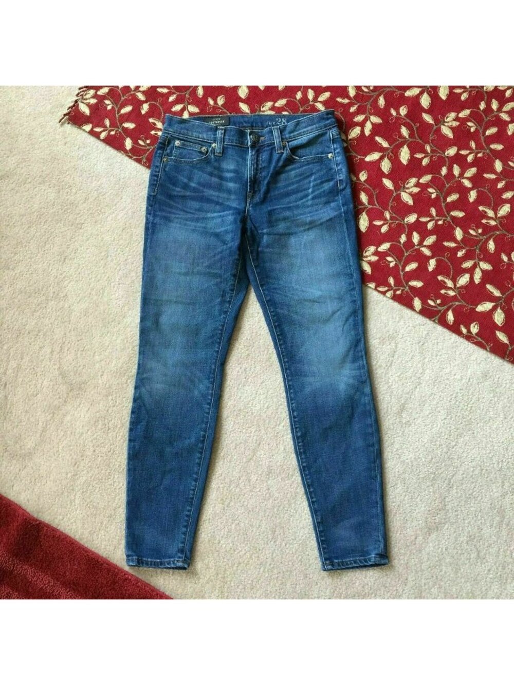 J.Crew Toothpick Jeans Payson Wash Womens 28 Cone Denim Actual W 28.5 x I 27 3/4